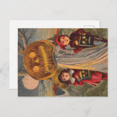 Vintage Halloween-Kindermitteilungs-Postkarte Ankündigungspostkarte (Vorne/Hinten)