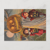 Vintage Halloween-Kindermitteilungs-Postkarte Ankündigungspostkarte (Vorderseite)