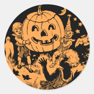 Vintage-Halloween-Kinderparty Runder Aufkleber