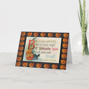 Vintage-Halloween-Kobolde Karte