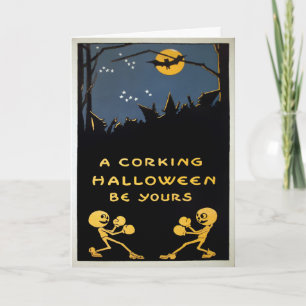 Vintage Halloween-Korken Feiertagskarte