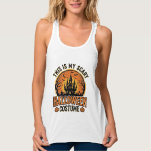 Vintage-Halloween-Kostüm Gruselburg-Shirt Des Tank Top