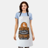 Vintage-Halloween-Kostüm-Statement-Shirt-Design_1 Schürze (Getragen)
