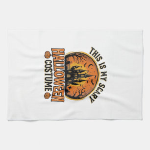 Vintage-Halloween-Kostüm-Verfluchtes-Schloss-Shirt Geschirrtuch