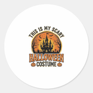Vintage-Halloween-Kostüm-Verfluchtes-Schloss-Shirt Runder Aufkleber