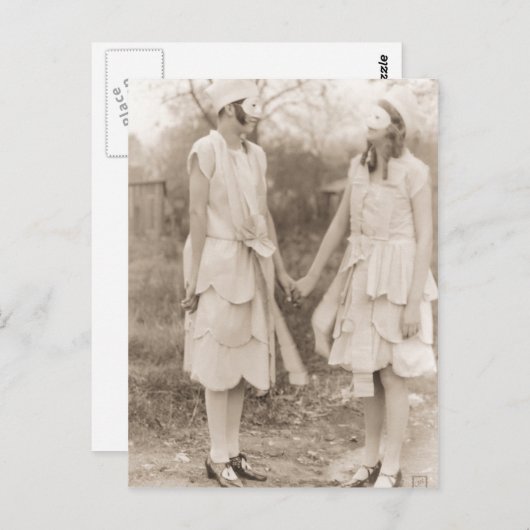 Vintage Halloween-Kostüme Postkarte (Vorne/Hinten)