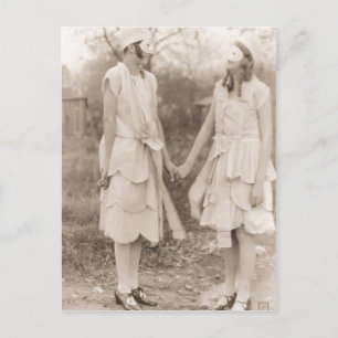 Vintage Halloween-Kostüme Postkarte