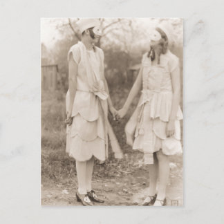 Vintage Halloween-Kostüme Postkarte