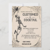 Vintage Halloween-Kostüme und Cocktail Einladung (Vorderseite)