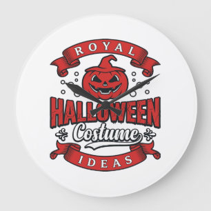 Vintage Halloween-Kostümideen Vektordesign_1 Große Wanduhr
