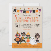 Vintage Halloween-KostümParty Einladung (Vorderseite)