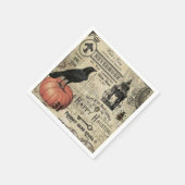 Vintage Halloween-Krähe Serviette (Ecke)