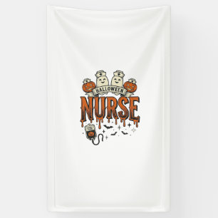 Vintage-Halloween-Krankenschwester-Geist-Kürbis-De Banner