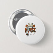 Vintage-Halloween-Krankenschwester-Geist-Kürbis-De Button (Vorne & Hinten)