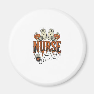 Vintage-Halloween-Krankenschwester-Geist-Kürbis-De Magnet