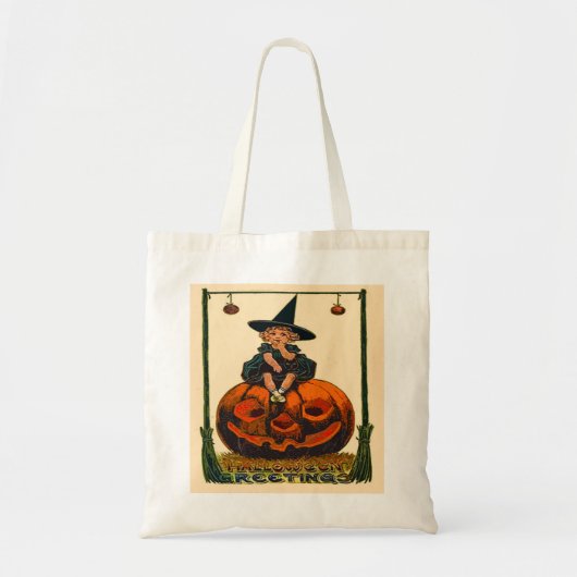 Vintage Halloween-Kunst-Budget-Tasche Tragetasche (Vorne)