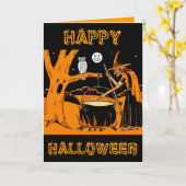 Vintage Halloween-Kunst Karte (Gelbe Blume)