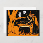 Vintage Halloween-Kunsteinladungen Einladung (Vorne/Hinten)