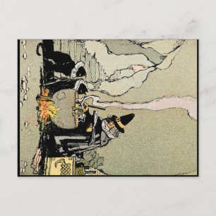 Vintage-Halloween-Kunstpostkarte   Hexe Postkarte