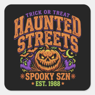 Vintage-Halloween-Kürbis-Aufkleber - Spooky Szn Quadratischer Aufkleber