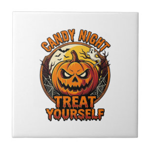 Vintage-Halloween-Kürbis-Belohne-Dich-Selbst-Shirt Fliese