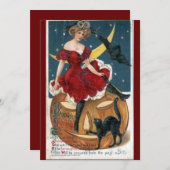 Vintage Halloween-Kürbis-Einladungen Einladung (Vorne/Hinten)