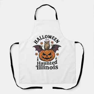 Vintage-Halloween-Kürbis-Eule-Illinois-Shirt-Desig Schürze