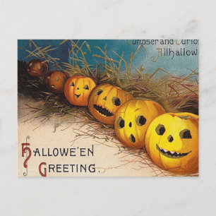 Vintage Halloween-Kürbis Feiertagspostkarte