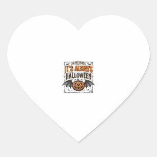 Vintage-Halloween-Kürbis-Fledermaus-Typografie-Shi Herz-Aufkleber