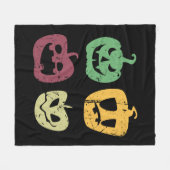 Vintage Halloween-Kürbis Fleecedecke (Vorderseite (Horizontal))