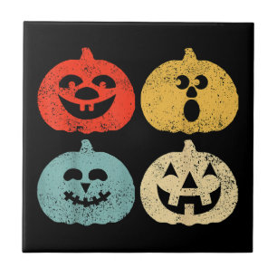 Vintage Halloween-Kürbis Frauen, Männer, Kinder, L Fliese