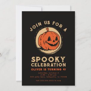 Vintage-Halloween-Kürbis-Geburtstagsfeier Einladung