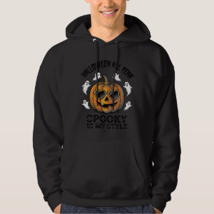 Vintage-Halloween-Kürbis-Geist-Gravur-Shirt_1 Hoodie