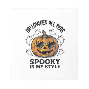 Vintage-Halloween-Kürbis-Geist-Gravur-Shirt_1 Notizblock