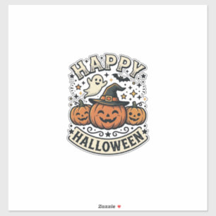 Vintage-Halloween-Kürbis-Geist-Shirt-Design_1 Aufkleber