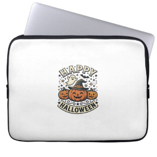 Vintage-Halloween-Kürbis-Geister-Shirt-Design_1 Laptopschutzhülle