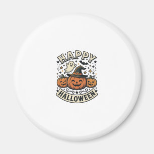 Vintage-Halloween-Kürbis-Geister-Shirt-Design_1 Magnet
