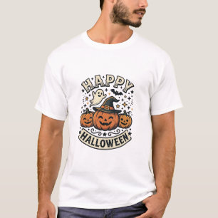 Vintage-Halloween-Kürbis-Geister-Shirt-Design_1 T-Shirt