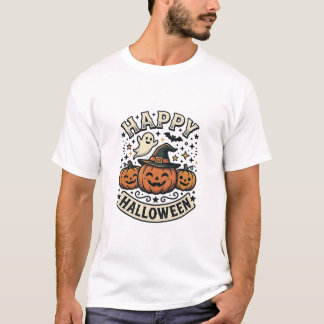 Vintage-Halloween-Kürbis-Geister-Shirt-Design_1 T-Shirt