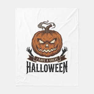 Vintage-Halloween-Kürbis-Gothik-Shirt-Design_1 Fleecedecke