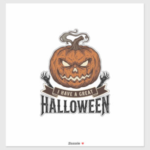 Vintage-Halloween-Kürbis-Gotisches-Shirt-Design_1 Aufkleber