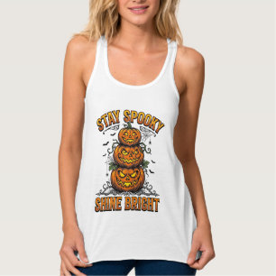 Vintage-Halloween-Kürbis Gruselig Helles T-Shirt D Tank Top