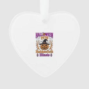 Vintage-Halloween-Kürbis Haddonfield Illinois-Shi Ornament