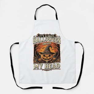 Vintage-Halloween-Kürbis-Hexenhut-Shirt-Design_1 Schürze