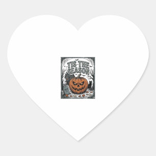 Vintage Halloween-Kürbis-Katze Die Saison ist da T Herz-Aufkleber