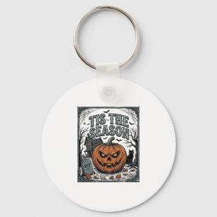 Vintage Halloween-Kürbis-Katze Die Saison ist da T Schlüsselanhänger