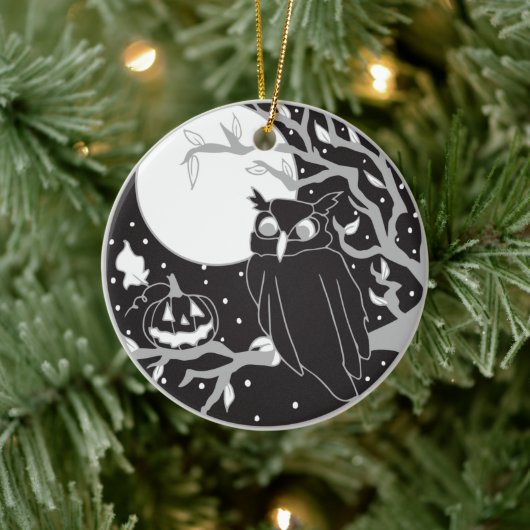 Vintage Halloween-Kürbis Keramik Ornament (Baum)