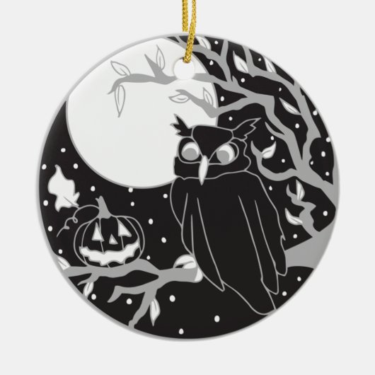 Vintage Halloween-Kürbis Keramik Ornament (Vorne)