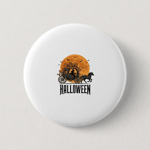 Vintage-Halloween-Kürbis-Kutsche-Hexen-Design_1 Button