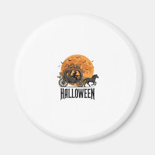 Vintage-Halloween-Kürbis-Kutsche-Hexen-Design_1 Magnet